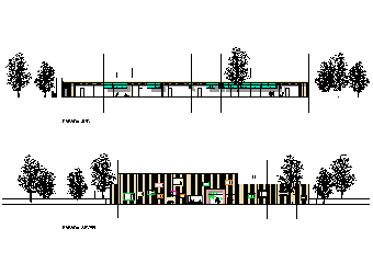 Načrt južne in severne fasade vrtca